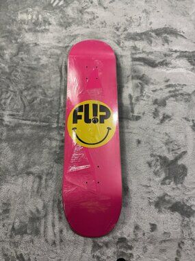 New Flip Smiley Face Logo Skateboard Deck 8.25 Pink Yellow Art Graphic Street